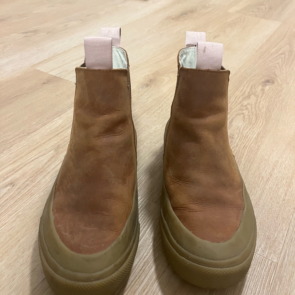 SeaVees Tan Leather Ankle Boots